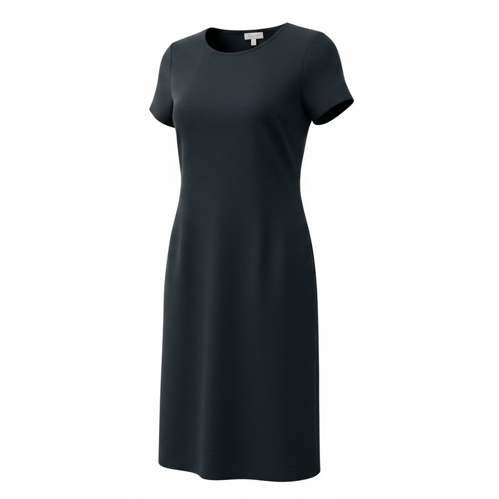 Susan Graver Style Black‎ Short Sleeve Sheath Dress Size S NWT Made in USA